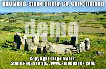Drombeg stone circle, Ireland, photo courtesy of www.stonepages.com