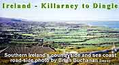 Ireland - Killarney to Dingle,  view of farmland and coast
